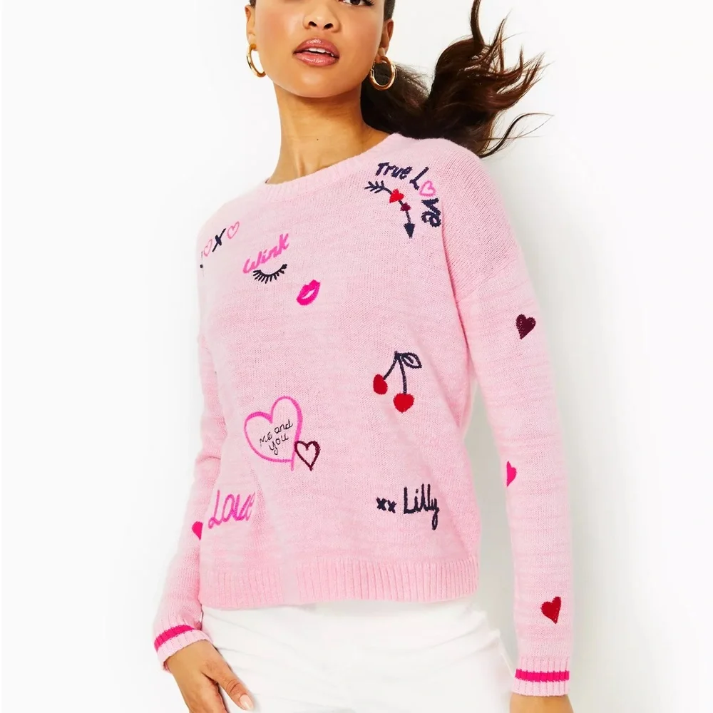 Lilly Pulitzer Valentine’s Day sweater XS 🎉HPx2🎉 - Picture 1 of 9